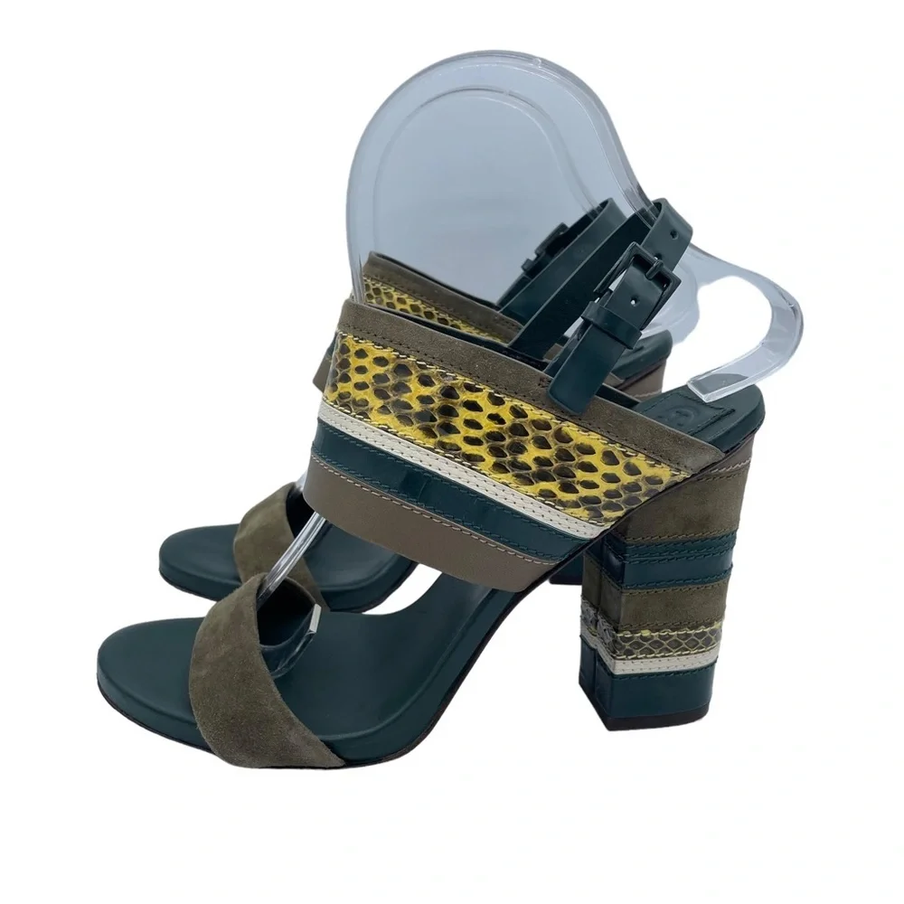Tory Burch Edina Slingback Sandals 7 Green